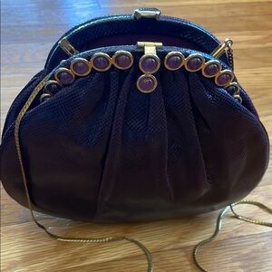 Judith Leiber Purple and Gold Clutch